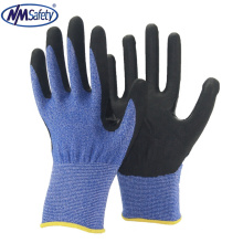 NMSAFETY 18 gauge En388 Hand Safety Anti-cut Construction Gloves nitrile Coated Cut Resistant Work Gloves Level 5 Anti Cut Glove